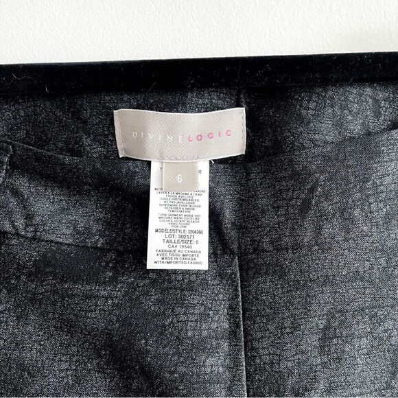 Divine Logic Trousers Black Sparkle Dress Pants Women's 6 Pull On Stretchy - Picture 4 of 11
